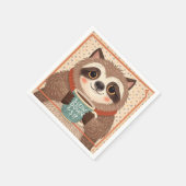 かわいい漫画のナマケモノ　誇張された眠そうな目 スタンダードカクテルナプキン (角)