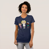 かわいい漫画のナース及び子供海軍Tシャツ Tシャツ (正面フル)