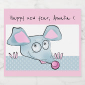 かわいい漫画のネズミのマウス新年2020シンボルキッズc スパークリングワインラベル (シングルラベル)