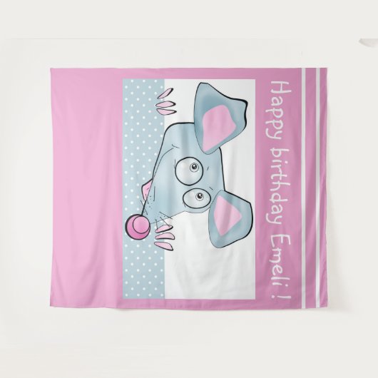 かわいい漫画のネズミのマウス新年2020シンボルキッズc タペストリー (正面(横))