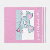 かわいい漫画のネズミのマウス新年2020シンボルキッズc フリースブランケット (正面(横))