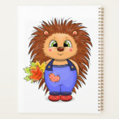 かわいい漫画のハリネズミと紅葉。 プランナー手帳 (裏面)