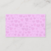 かわいい漫画のハート、服及び靴のウェディングプランナー 名刺 (裏面)