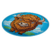 かわいい漫画のバイソン カッティングボード (角)