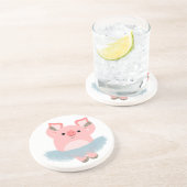 かわいい漫画のバレリーナ豚コースター コースター (側面)