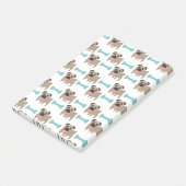 かわいい漫画のパグと骨 ポストイット (アングル)