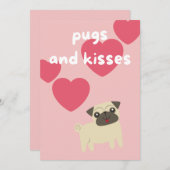 かわいい漫画のパグドッグキッズvalentdayパーティー シーズンカード (正面/裏面)