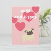かわいい漫画のパグドッグキッズvalentdayパーティー シーズンカード (スタンド正面)