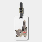 かわいい漫画のパパウルフとパップズラゲッジタグ ラゲッジタグ (正面縦)