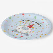 かわいい漫画のパーティーの雪男をパーティを楽しむ雪男あります ペーパープレート (アングル)