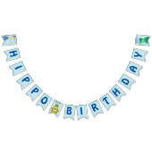 かわいい漫画のヒッポ祝の誕生日 バンティングフラッグ (全)