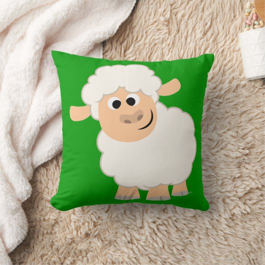 かわいい漫画のヒツジの枕 クッション (ブランケット)