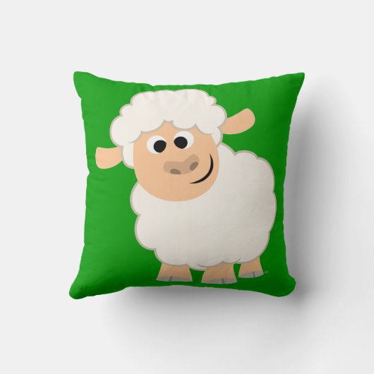 かわいい漫画のヒツジの枕 クッション (裏面)