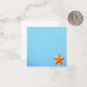 かわいい漫画のヒトデ 青い海 ノートカード (正面/裏面インサイチュ)