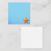 かわいい漫画のヒトデ 青い海 ノートカード (正面/裏面)