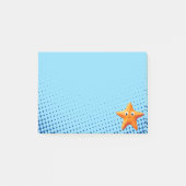 かわいい漫画のヒトデ 青い海 ポストイット (正面)