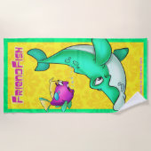 かわいい漫画のビーチタオル ビーチタオル (正面)