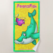 かわいい漫画のビーチタオル