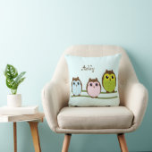 かわいい漫画のフクロウのパーソナライズな装飾用クッション クッション (椅子)
