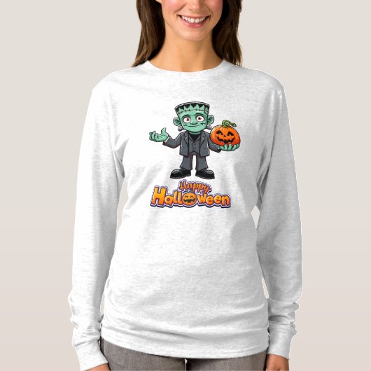 かわいい漫画のフランケンシュタインの怪物 Tシャツ (正面)
