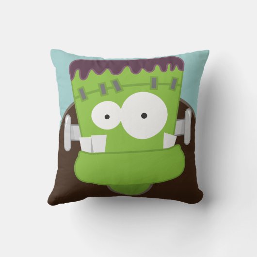 かわいい漫画のフランケンシュタインモンスターの装飾用クッション クッション (裏面)