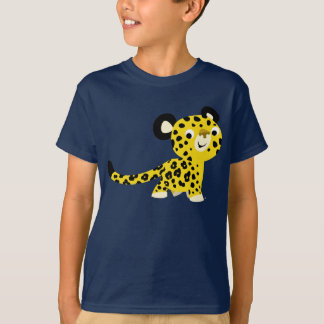 かわいい漫画のフレンドリーなヒョウの子供のTシャツ Tシャツ