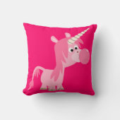 かわいい漫画のフーセンガムのユニコーンの枕 クッション (正面)