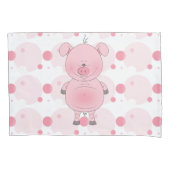 かわいい漫画のブタ 枕カバー (正面)