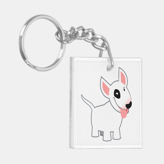 かわいい漫画のブルテリアのアクリルKeychain キーホルダー (正面左)