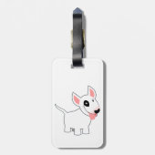 かわいい漫画のブルテリアの荷物のラベル ラゲッジタグ (裏面縦)