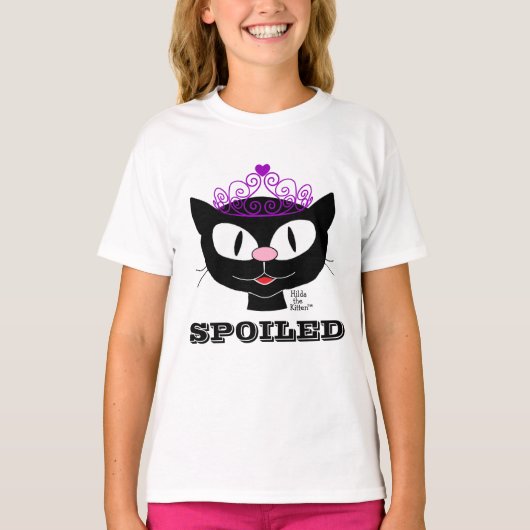 かわいい漫画のプリンセス+ネコのTシャツ Tシャツ (正面)