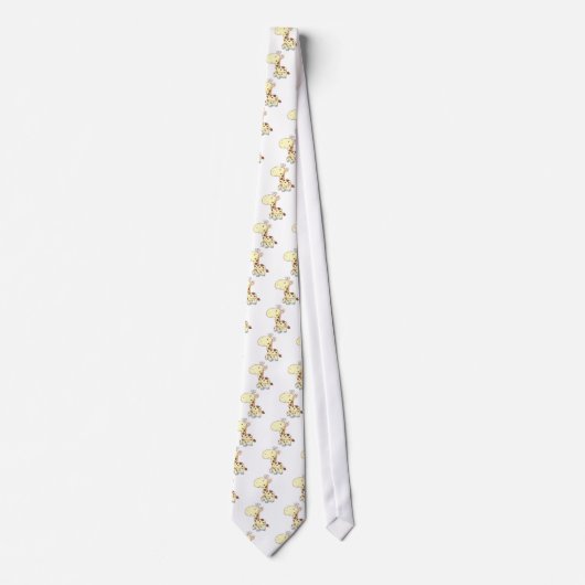 かわいい漫画のベビーのキリンのワイシャツ ネクタイ (正面)