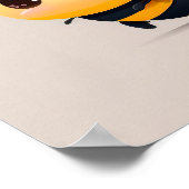 かわいい漫画のベビーは灰色の背景にビー。 ポスター (角)