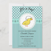 かわいい漫画のベビーチキンボーイ赤ちゃんシャワー 招待状 (正面)