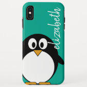 かわいい漫画のペンギンのエメラルドの手書きのフォント Case-Mate iPhoneケース (裏面)