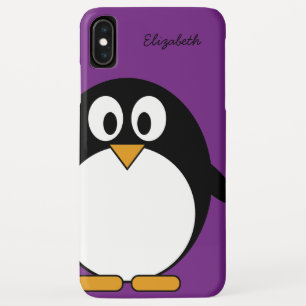 かわいい漫画のペンギンの紫色 iPhone XS MAXケース