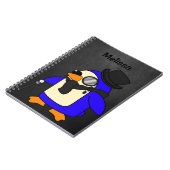 かわいい漫画のペンギンの黒い石 ノートブック (左側)