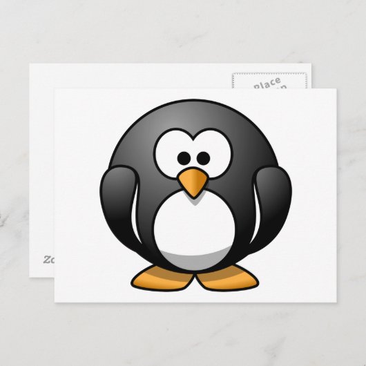 かわいい漫画のペンギン ポストカード (正面/裏面)