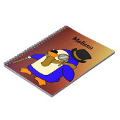 かわいい漫画のペンギン　ライトブラウン ノートブック (左側)