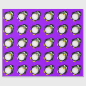 かわいい漫画のペンギン ラッピングペーパー (フラット)