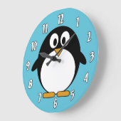 かわいい漫画のペンギン ラージ壁時計 (傾斜)