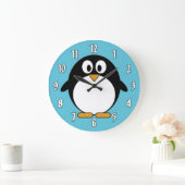 かわいい漫画のペンギン ラージ壁時計 (ホーム)