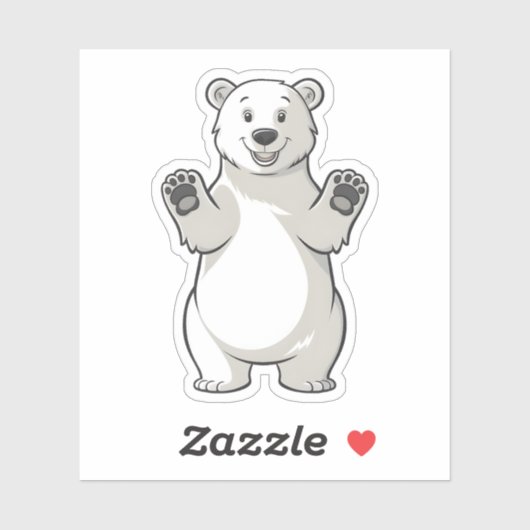 かわいい漫画のホッキョクグマ北極動物デザイン シール (シート)
