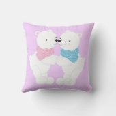 かわいい漫画のホッキョクグマ2 クッション (裏面)