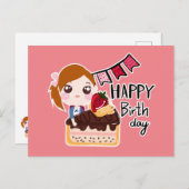 かわいい漫画のポストカード 誕生日 ポストカード (正面/裏面)