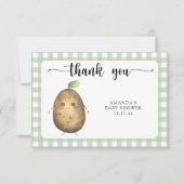 かわいい漫画のポテトベイビー感謝していシャワーあなた サンキューカード (正面)