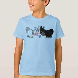 かわいい漫画のポニーがスタンドオフの子供たちTシャツ Tシャツ