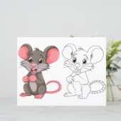 かわいい漫画のマウスのカラーリングページ (スタンド正面)