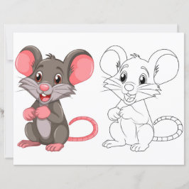 かわいい漫画のマウスのカラーリングページ