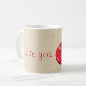 かわいい漫画のマグカップはあなたを愛している コーヒーマグカップ (正面左)